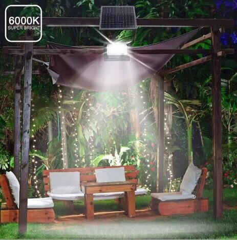 Proiector LED cu panou solar si telecomanda IP66 600w