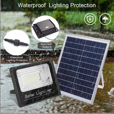 Proiector LED cu panou solar si telecomanda IP66 600w